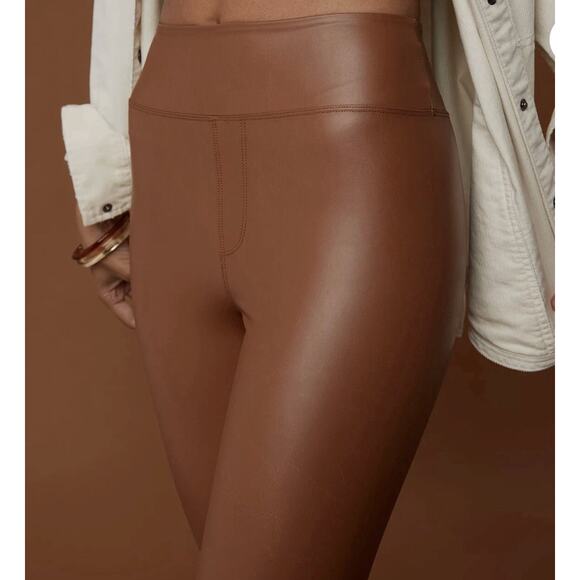 OFFLINE By Aerie Real Luxe Faux Leather Leggings Brown - Picture 2 of 2